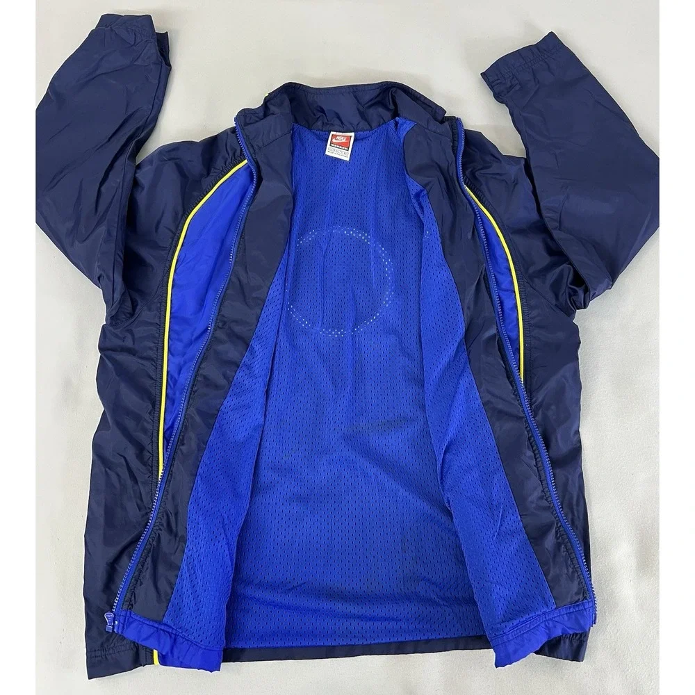 Vintage Nike Full Zip Windbreaker Track Jacket Unisex XL Blue‎ Yellow Y2K